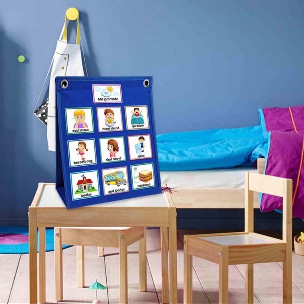 1pc Reusable Daily Schedule Visual Time Table, Routine Work Plan With 70 Picture - Picture 5 of 10